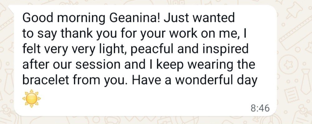 Opinión real de una clienta de Reiki con Geanina