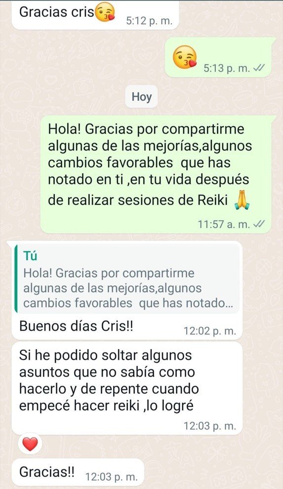 Opinión real de una clienta de Reiki con Geanina