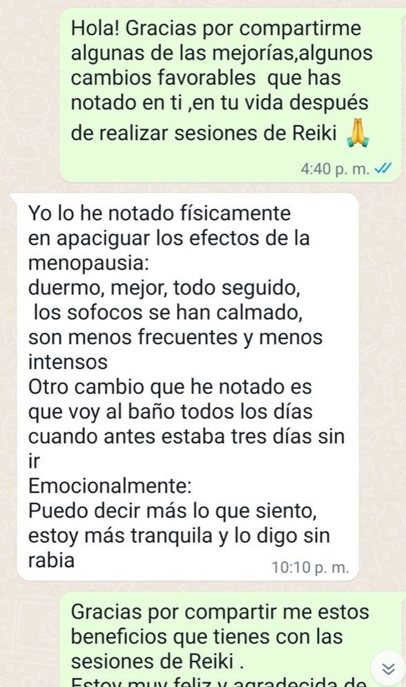 Opinión real de una clienta de Reiki con Geanina